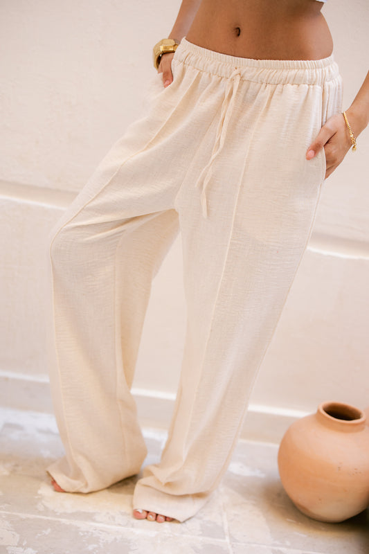 Textured Trousers - Beige