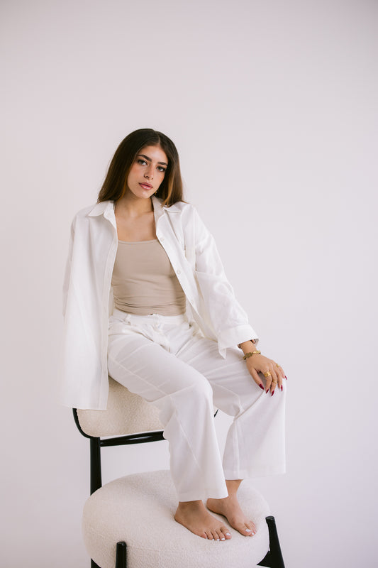 Flowing Linen Shirt - Offwhite