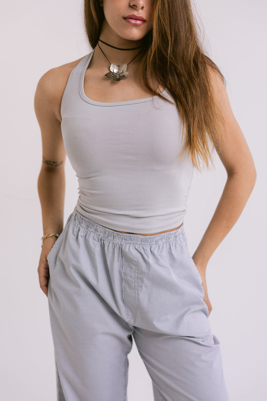 Halter Top - Light Grey