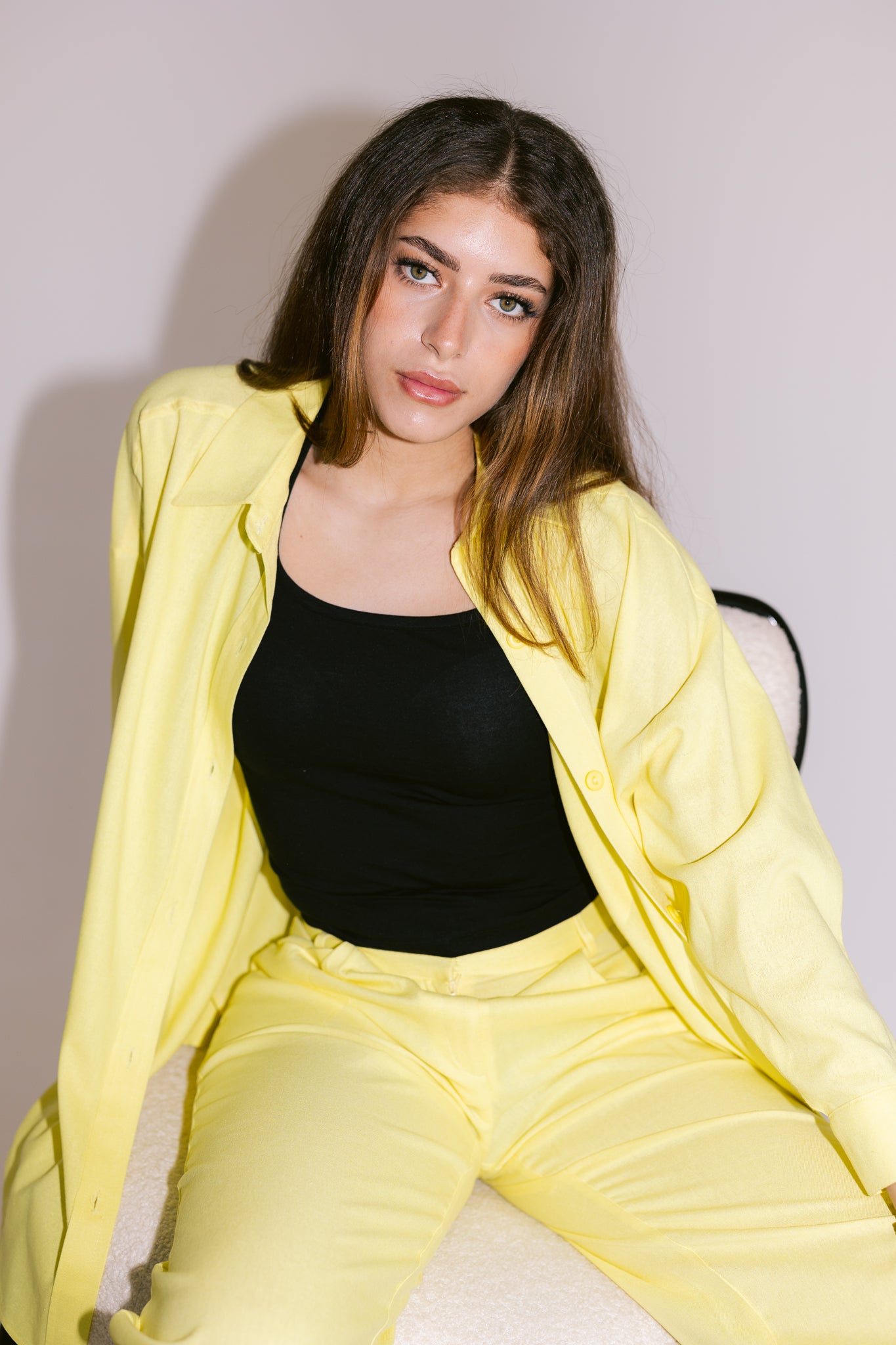 Flowing Linen Shirt - Yellow