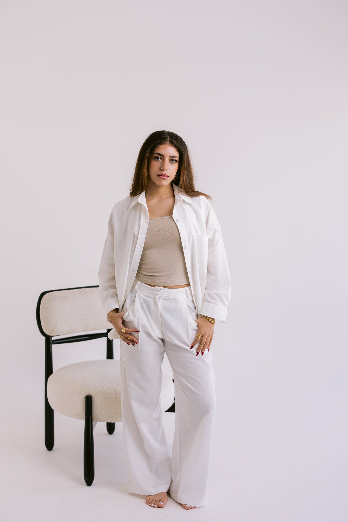 Flowing Linen Trousers - Offwhite