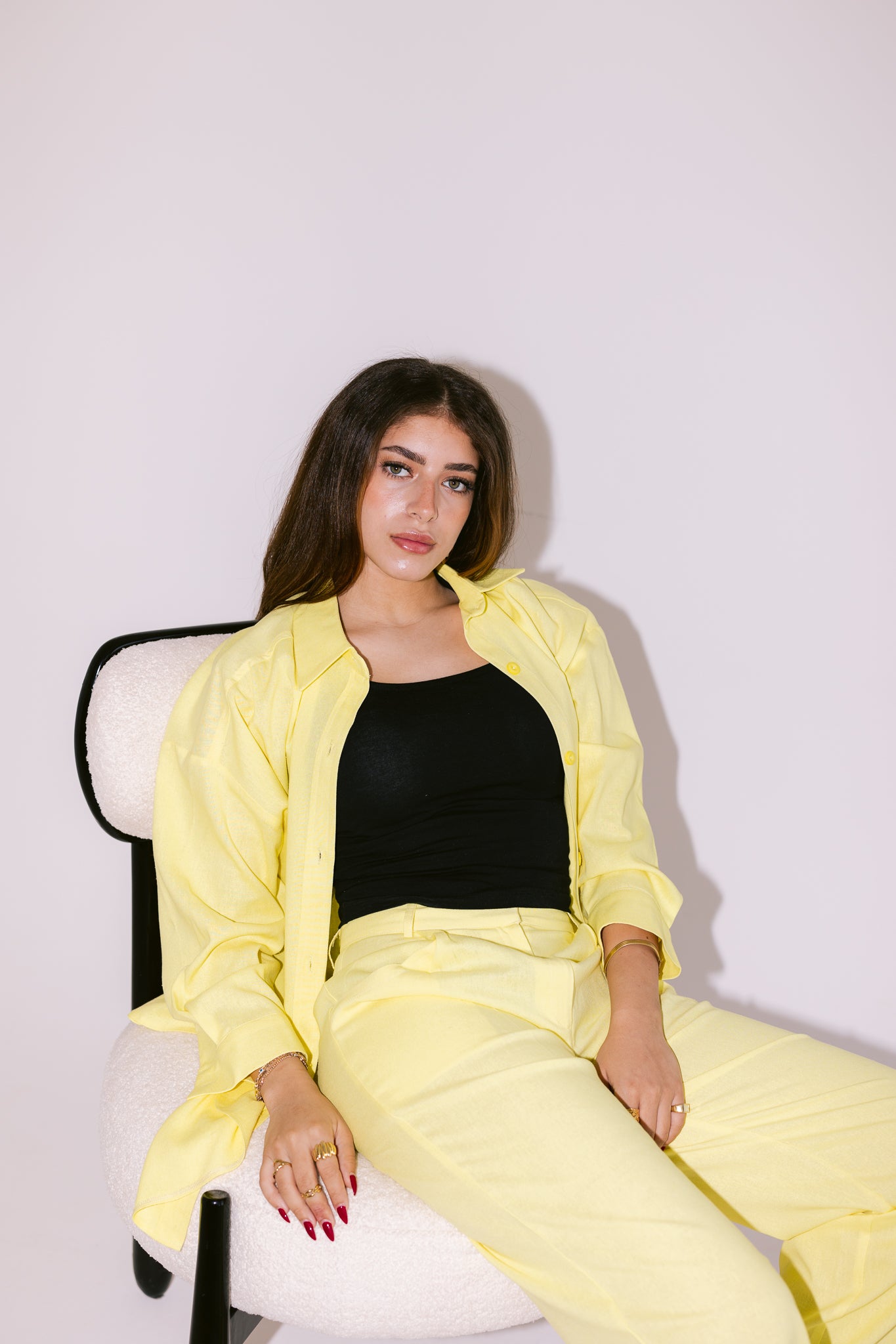 Flowing Linen Shirt - Yellow