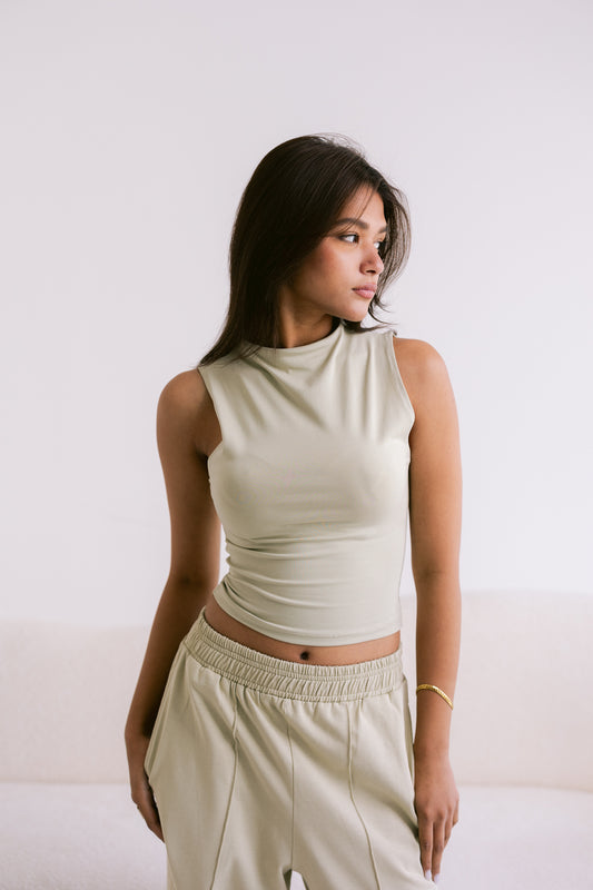 Mock Neck Top - Pistachio