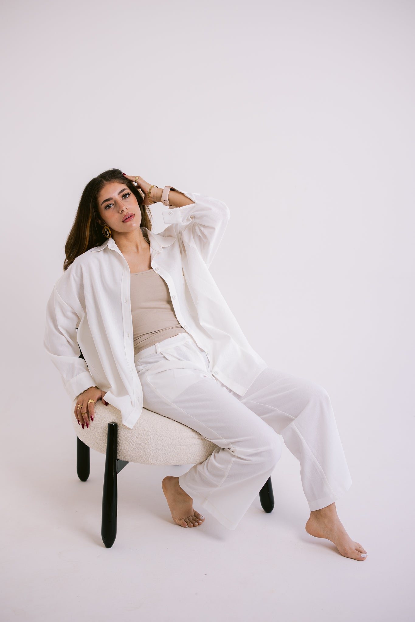 Flowing Linen Trousers - Offwhite