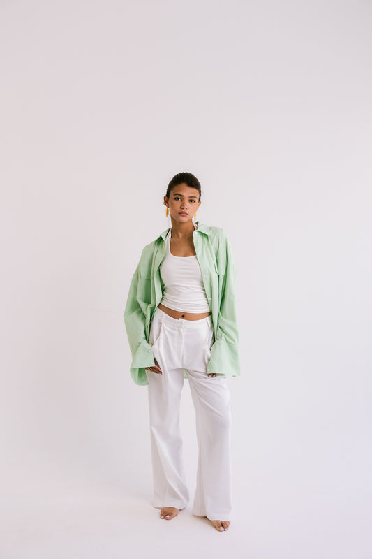 Flowing Linen Trousers - Offwhite