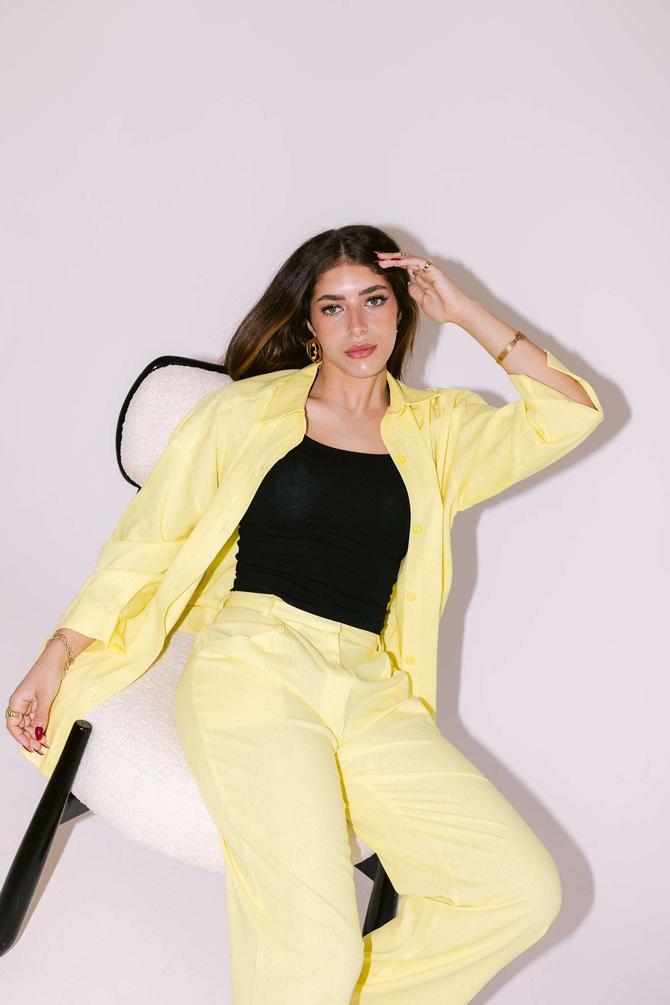 Flowing Linen Shirt - Yellow